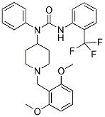 N-[1-(2,6-DIMETHOXYBENZYL)PIPERIDIN-4-YL]-N-PHENYL-N'-[2-(TRIFLUOROMETHYL)PHENYL]UREA Struktur