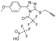 2,2,2-TRIFLUORO-1-(5-(4-METHOXYPHENYL)-2-PROP-2-YNYLTHIO(1,3,4-TRIAZOLYL))ETHAN-1-ONE, 2,2,2-TRIFLUOROACETIC ACID Struktur