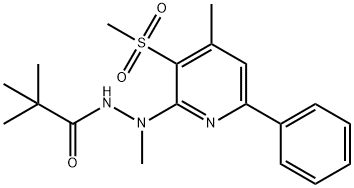 N',2,2-TRIMETHYL-N'-[4-METHYL-3-(METHYLSULFONYL)-6-PHENYL-2-PYRIDINYL]PROPANOHYDRAZIDE Struktur