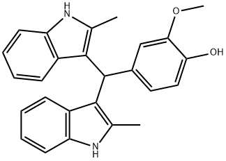 4-(BIS(2-METHYL-1H-INDOL-3-YL)METHYL)-2-METHOXYPHENOL Struktur