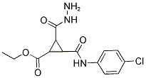 ETHYL 2-[(4-CHLOROANILINO)CARBONYL]-3-(HYDRAZINOCARBONYL)CYCLOPROPANECARBOXYLATE Struktur