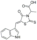 2-[5-(1H-INDOL-3-YLMETHYLENE)-4-OXO-2-THIOXO-THIAZOLIDIN-3-YL]-PROPIONIC ACID Struktur