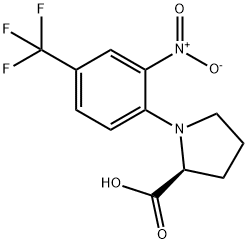 1-[2-NITRO-4-(TRIFLUOROMETHYL)PHENYL]-2-PYRROLIDINECARBOXYLIC ACID Struktur