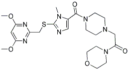 1-[[2-((4,6-DIMETHOXYPYRIMIDIN-2-YL)METHYLTHIO)-1-METHYLIMIDAZO-5-YL]CARBONYL]-4-(2-MORPHOLINO-2-OXOETHYL)PIPERAZINE Struktur