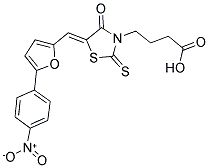 4-(5-[5-(4-NITRO-PHENYL)-FURAN-2-YLMETHYLENE]-4-OXO-2-THIOXO-THIAZOLIDIN-3-YL)-BUTYRIC ACID Struktur