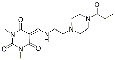 5-((2-(4-ISOBUTYRYLPIPERAZIN-1-YL)ETHYLAMINO)METHYLENE)-1,3-DIMETHYLPYRIMIDINE-2,4,6(1H,3H,5H)-TRIONE Struktur