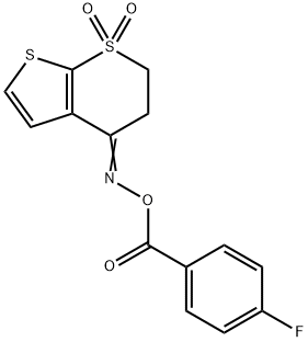 4-([(4-FLUOROBENZOYL)OXY]IMINO)-3,4-DIHYDRO-1LAMBDA6-THIENO[2,3-B]THIOPYRAN-1,1(2H)-DIONE Struktur