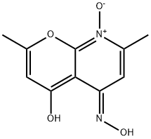 4-HYDROXY-5-(HYDROXYIMINO)-2,7-DIMETHYL-5H-PYRANO[2,3-B]PYRIDIN-8-IUM-8-OLATE Struktur