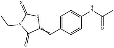 N-(4-((4-ETHYL-5-OXO-3-THIOXO-2,4-THIAZOLIDINYLIDENE)METHYL)PHENYL)ETHANAMIDE Struktur