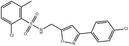 2-CHLORO-N-([3-(4-CHLOROPHENYL)-5-ISOXAZOLYL]METHYL)-6-METHYLBENZENESULFONAMIDE Struktur