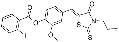 4-[(Z)-(3-ALLYL-4-OXO-2-THIOXO-1,3-THIAZOLIDIN-5-YLIDENE)METHYL]-2-METHOXYPHENYL 2-IODOBENZOATE Struktur