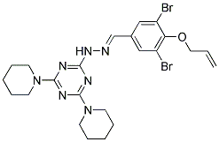 (E)-2-(2-(4-(ALLYLOXY)-3,5-DIBROMOBENZYLIDENE)HYDRAZINYL)-4,6-DI(PIPERIDIN-1-YL)-1,3,5-TRIAZINE Struktur