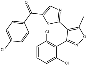 (4-CHLOROPHENYL)(2-[3-(2,6-DICHLOROPHENYL)-5-METHYL-4-ISOXAZOLYL]-1,3-THIAZOL-5-YL)METHANONE Struktur