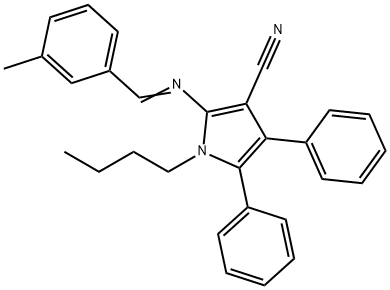 1-BUTYL-2-([(E)-(3-METHYLPHENYL)METHYLIDENE]AMINO)-4,5-DIPHENYL-1H-PYRROLE-3-CARBONITRILE Struktur