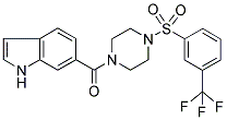 1-[((1H)-INDOL-6-YL)CARBONYL]-4-[(3-(TRIFLUOROMETHYL)PHENYL)SULPHONYL]PIPERAZINE Struktur