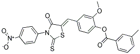 (Z)-2-METHOXY-4-((3-(4-NITROPHENYL)-4-OXO-2-THIOXOTHIAZOLIDIN-5-YLIDENE)METHYL)PHENYL 3-METHYLBENZOATE Struktur