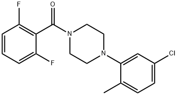 2,6-DIFLUOROPHENYL 4-(5-CHLORO-2-METHYLPHENYL)PIPERAZINYL KETONE Struktur