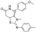 (E)-N-(4-METHOXYBENZYL)-2-(3-METHYL-4-OXO-2-(P-TOLYLIMINO)THIAZOLIDIN-5-YL)ACETAMIDE Struktur