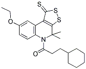 3-CYCLOHEXYL-1-(8-ETHOXY-4,4-DIMETHYL-1-THIOXO-1H-[1,2]DITHIOLO[3,4-C]QUINOLIN-5(4H)-YL)PROPAN-1-ONE Struktur