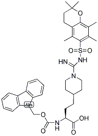 FMOC-L-HOMO-[ALA-4-PIP(N-AMIDINO(PMC))] Struktur