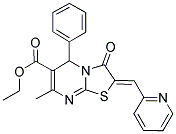 ETHYL (2Z)-7-METHYL-3-OXO-5-PHENYL-2-(PYRIDIN-2-YLMETHYLENE)-2,3-DIHYDRO-5H-[1,3]THIAZOLO[3,2-A]PYRIMIDINE-6-CARBOXYLATE Struktur