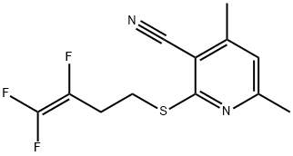 4,6-DIMETHYL-2-[(3,4,4-TRIFLUORO-3-BUTENYL)SULFANYL]NICOTINONITRILE Struktur