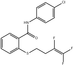 N-(4-CHLOROPHENYL)-2-[(3,4,4-TRIFLUORO-3-BUTENYL)SULFANYL]BENZENECARBOXAMIDE Struktur