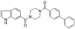 1-[(1,1'-BIPHENYL-4-YL)CARBONYL]-4-[((1H)-INDOL-6-YL)CARBONYL]PIPERAZINE Struktur