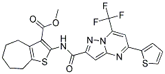 METHYL 2-(5-(THIOPHEN-2-YL)-7-(TRIFLUOROMETHYL)PYRAZOLO[1,5-A]PYRIMIDINE-2-CARBOXAMIDO)-5,6,7,8-TETRAHYDRO-4H-CYCLOHEPTA[B]THIOPHENE-3-CARBOXYLATE Struktur