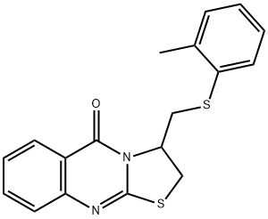 3-([(2-METHYLPHENYL)SULFANYL]METHYL)-2,3-DIHYDRO-5H-[1,3]THIAZOLO[2,3-B]QUINAZOLIN-5-ONE Struktur