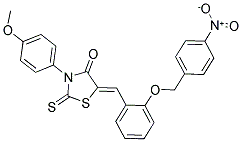 (Z)-3-(4-METHOXYPHENYL)-5-(2-(4-NITROBENZYLOXY)BENZYLIDENE)-2-THIOXOTHIAZOLIDIN-4-ONE Struktur