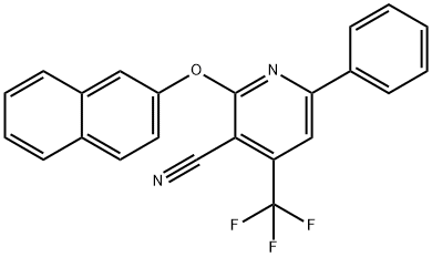 2-(2-NAPHTHYLOXY)-6-PHENYL-4-(TRIFLUOROMETHYL)NICOTINONITRILE Struktur