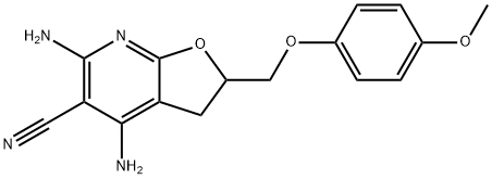 4,6-DIAMINO-2-[(4-METHOXYPHENOXY)METHYL]-2,3-DIHYDROFURO[2,3-B]PYRIDINE-5-CARBONITRILE Struktur