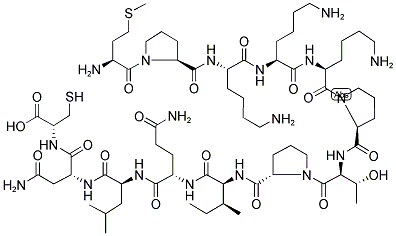 H-MET-PRO-LYS-LYS-LYS-PRO-THR-PRO-ILE-GLN-LEU-ASN-(CYS)-OH Struktur