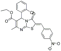 (Z)-ETHYL 5-(2-CHLOROPHENYL)-7-METHYL-2-(4-NITROBENZYLIDENE)-3-OXO-3,5-DIHYDRO-2H-THIAZOLO[3,2-A]PYRIMIDINE-6-CARBOXYLATE Structure