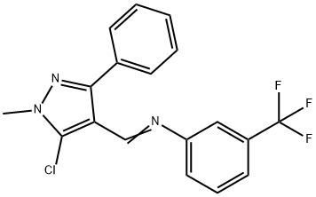 N-[(5-CHLORO-1-METHYL-3-PHENYL-1H-PYRAZOL-4-YL)METHYLENE]-3-(TRIFLUOROMETHYL)ANILINE Struktur