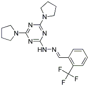 (E)-2,4-DI(PYRROLIDIN-1-YL)-6-(2-(2-(TRIFLUOROMETHYL)BENZYLIDENE)HYDRAZINYL)-1,3,5-TRIAZINE Struktur