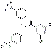 2,6-DICHLORO-N-[4-(METHYLSULPHONYL)BENZYL]-N-[3-(TRIFLUOROMETHYL)BENZYL]PYRIDINE-4-CARBOXAMIDE Struktur