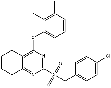 2-[(4-CHLOROBENZYL)SULFONYL]-4-(2,3-DIMETHYLPHENOXY)-5,6,7,8-TETRAHYDROQUINAZOLINE Struktur