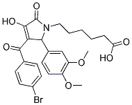 6-(3-(4-BROMOBENZOYL)-2-(3,4-DIMETHOXYPHENYL)-4-HYDROXY-5-OXO-2H-PYRROL-1(5H)-YL)HEXANOIC ACID Struktur