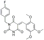 (5E)-1-(4-FLUOROBENZYL)-5-(2,4,5-TRIMETHOXYBENZYLIDENE)PYRIMIDINE-2,4,6(1H,3H,5H)-TRIONE Struktur