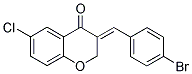 (E)-3-(4-BROMOBENZYLIDENE)-6-CHLORO-2,3-DIHYDROCHROMEN-4-ONE Struktur