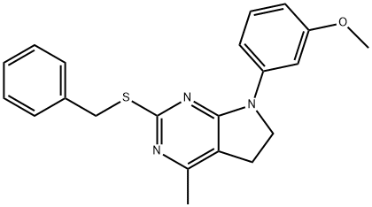 2-(BENZYLSULFANYL)-7-(3-METHOXYPHENYL)-4-METHYL-6,7-DIHYDRO-5H-PYRROLO[2,3-D]PYRIMIDINE Struktur