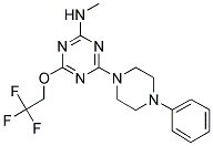 N-METHYL-4-(4-PHENYLPIPERAZIN-1-YL)-6-(2,2,2-TRIFLUOROETHOXY)-1,3,5-TRIAZIN-2-AMINE Struktur