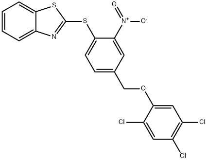 2-((2-NITRO-4-[(2,4,5-TRICHLOROPHENOXY)METHYL]PHENYL)SULFANYL)-1,3-BENZOTHIAZOLE Struktur