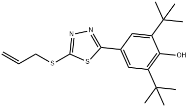 4-[5-(ALLYLSULFANYL)-1,3,4-THIADIAZOL-2-YL]-2,6-DI(TERT-BUTYL)BENZENOL Struktur