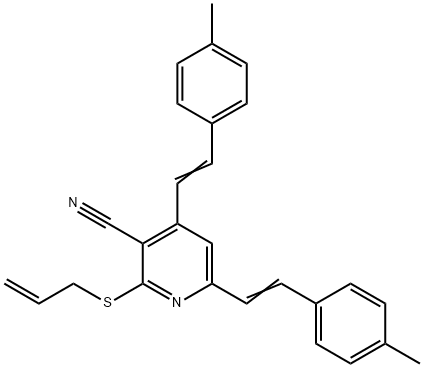 2-(ALLYLSULFANYL)-4,6-BIS(4-METHYLSTYRYL)NICOTINONITRILE Struktur