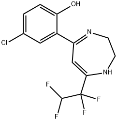 4-CHLORO-2-[7-(1,1,2,2-TETRAFLUOROETHYL)-2,3-DIHYDRO-1H-1,4-DIAZEPIN-5-YL]PHENOL Struktur