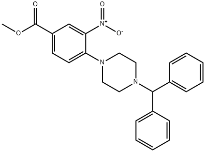 METHYL 4-(4-BENZHYDRYLPIPERAZINO)-3-NITROBENZENECARBOXYLATE Struktur