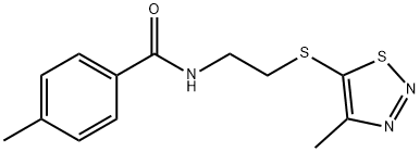 4-METHYL-N-(2-[(4-METHYL-1,2,3-THIADIAZOL-5-YL)SULFANYL]ETHYL)BENZENECARBOXAMIDE Struktur